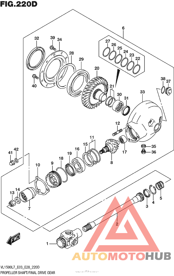 Propeller Shaft/final Drive Gear (Vl1500Btl7 E28)