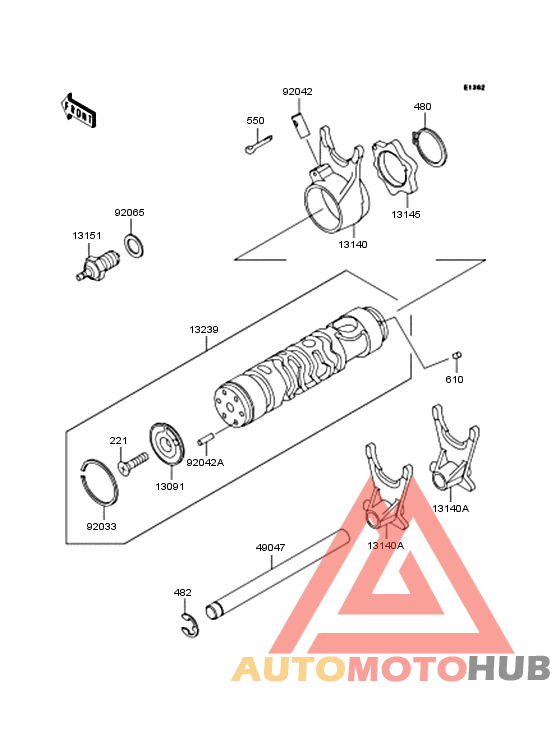 Gear change drum & forks