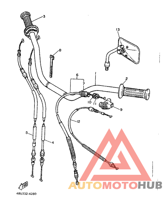 Steering handle. cable