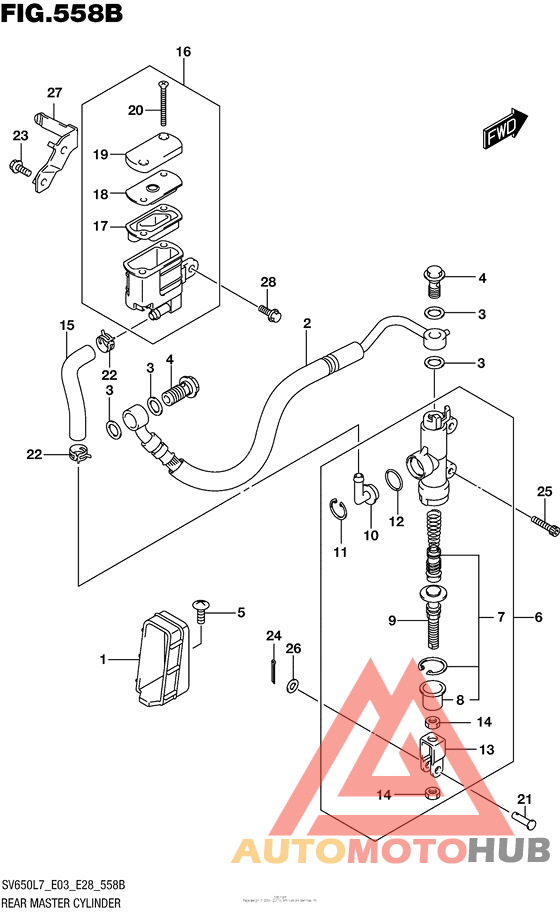 Rear Master Cylinder (Sv650L7 E33)