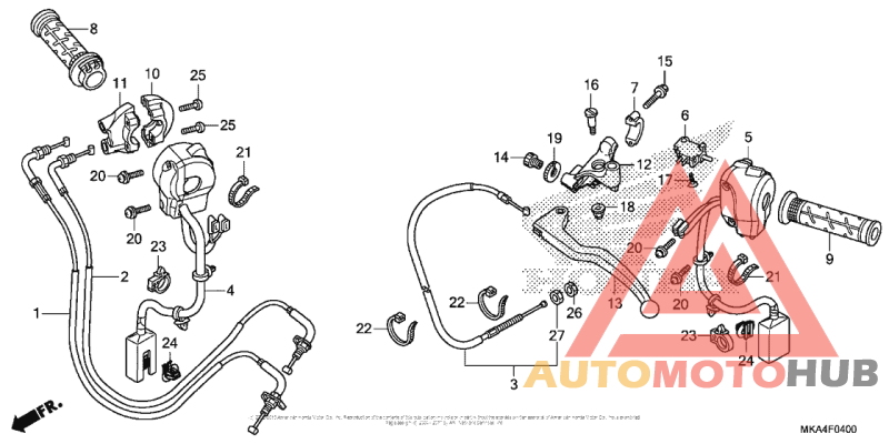 Handle Lever + Switch + Cable