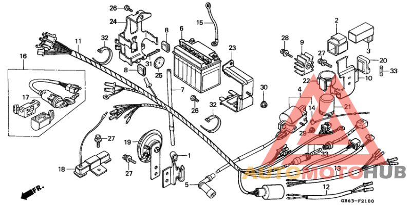 Wire harness/battery