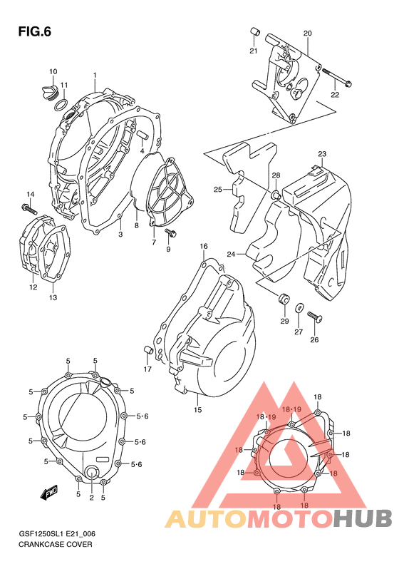 Crankcase cover ass`y  (v