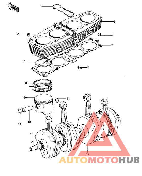 Cylinder/pistons/crankshaft