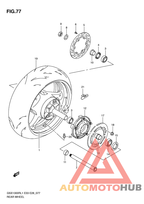Rear wheel complete assy