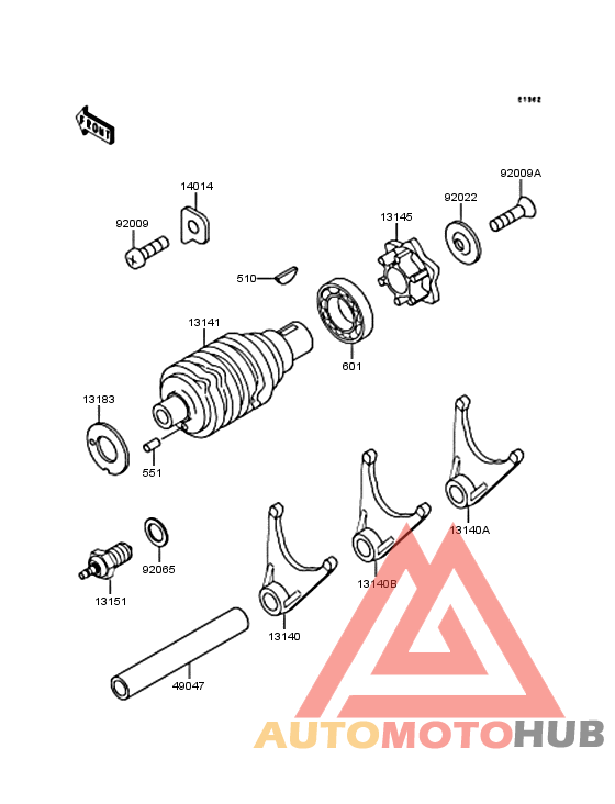 Gear change drum & forks
