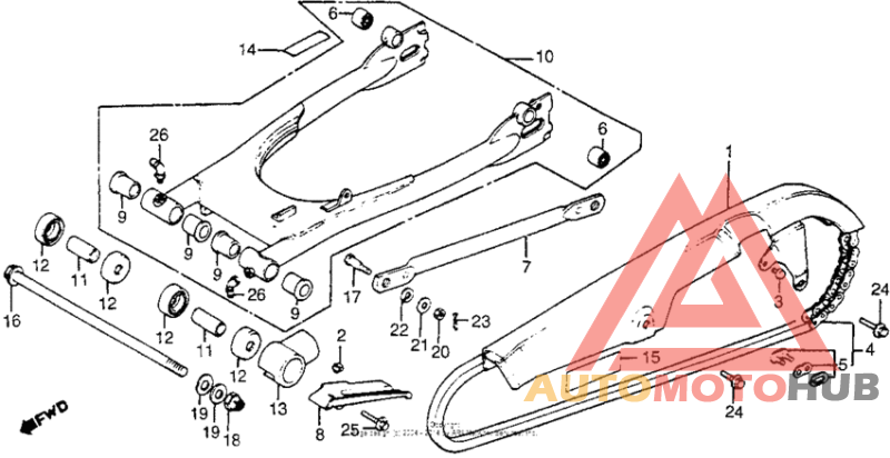 Swingarm + chain case