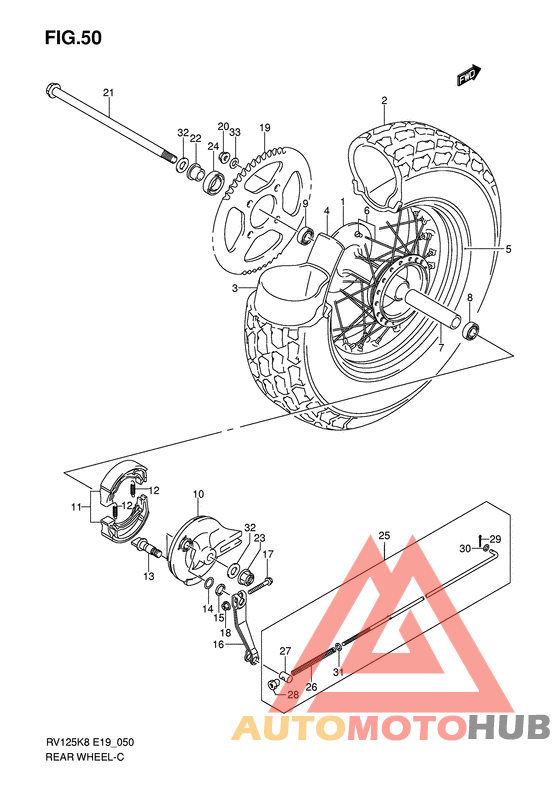 Rear wheel complete assy