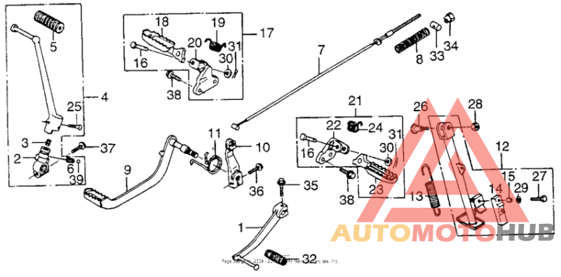 Change pedal + brake pedal