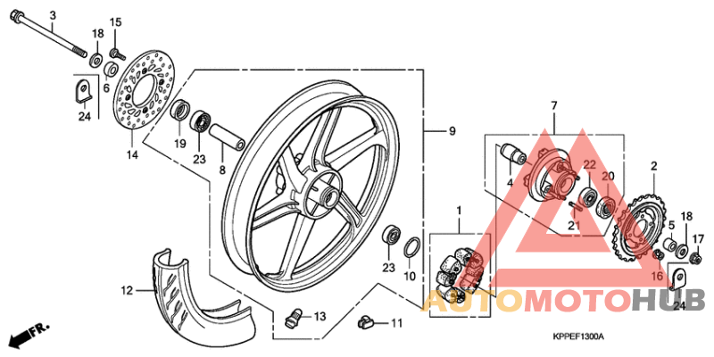 Rear wheel complete assy
