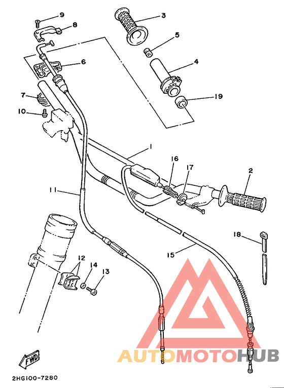 Steering handle. cable