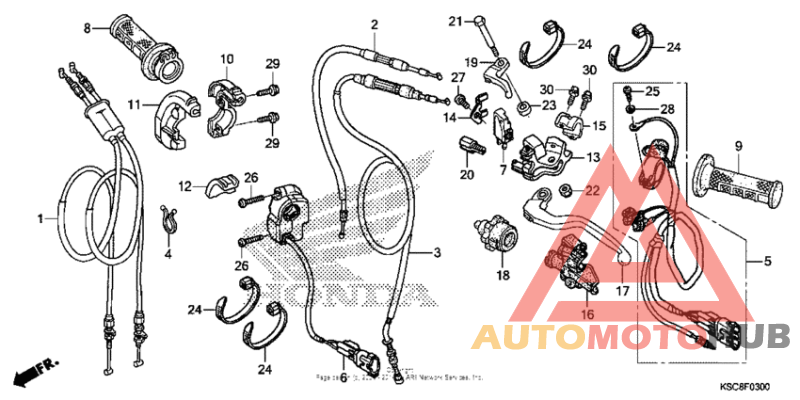 Handle lever + switch + cable