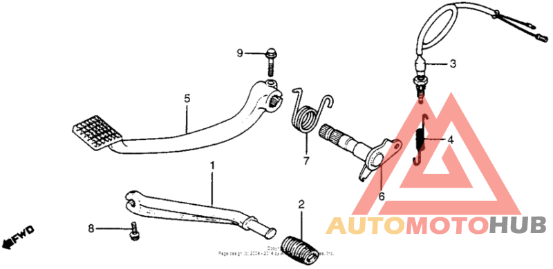 Brake pedal + gearshift pedal