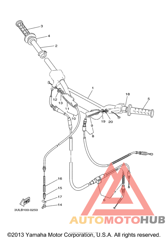 Steering handle - cable