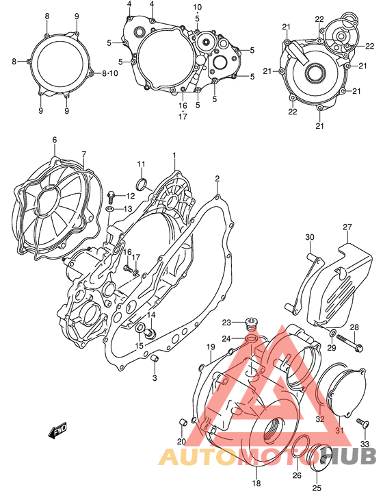 Crankcase cover ass`y  (v