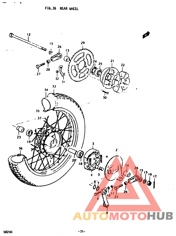 Rear wheel complete assy