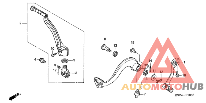 Pedal/kick starter arm