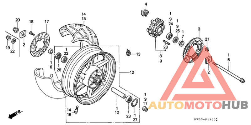Rear wheel complete assy