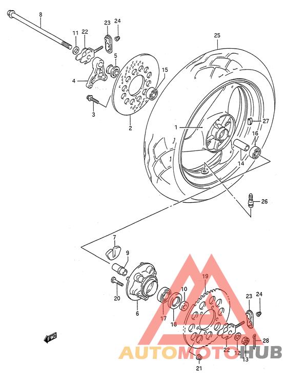 Rear wheel complete assy