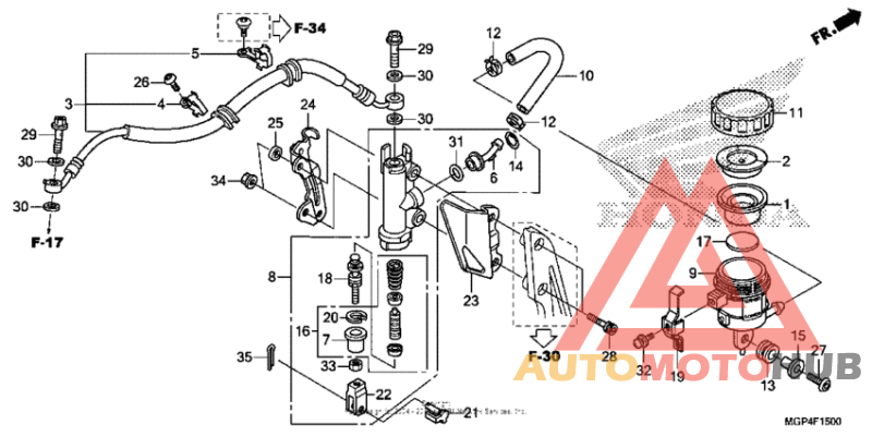 Rear brake master cylinder (1)