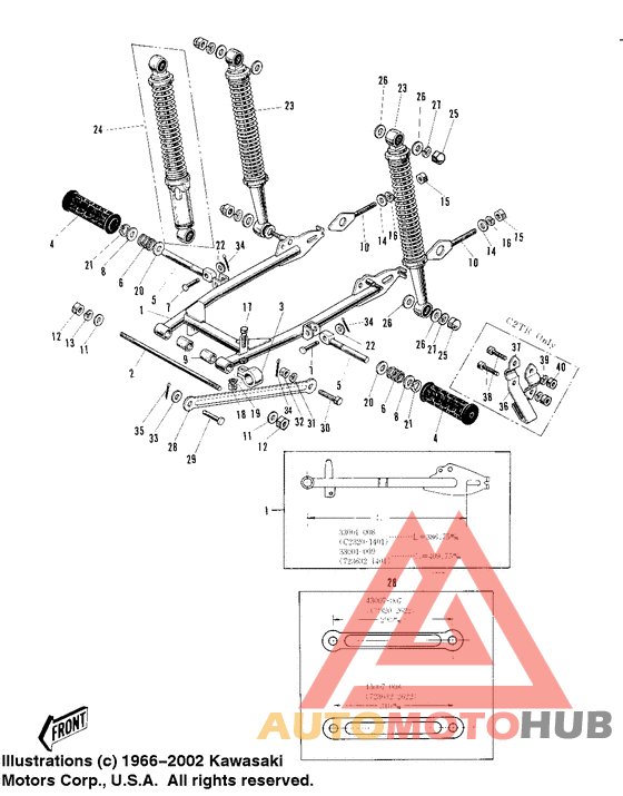 Swing arm/shock absorbers