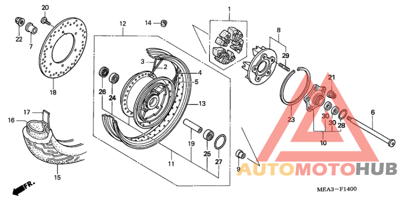 Rear wheel complete assy