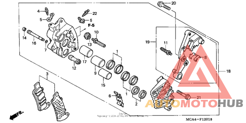 Right front brake caliper (gl1800a)