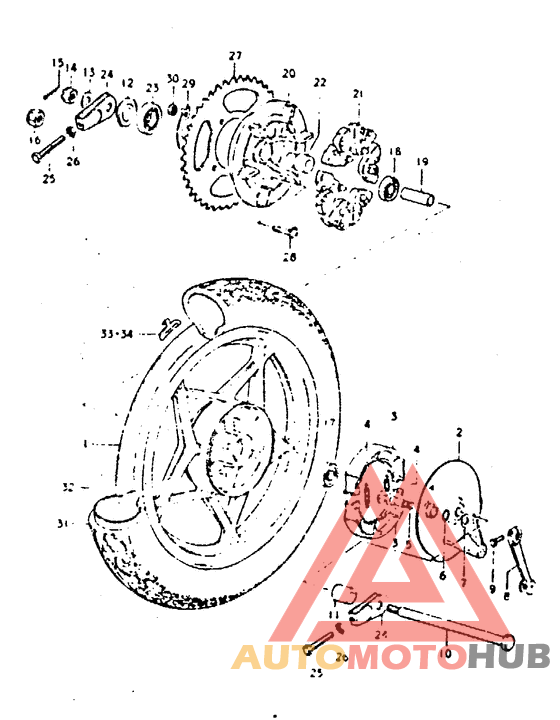 Rear wheel complete assy