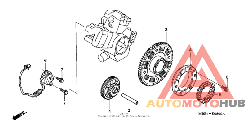 Pulse generator + starter clutch