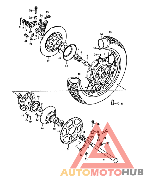 Rear wheel complete assy