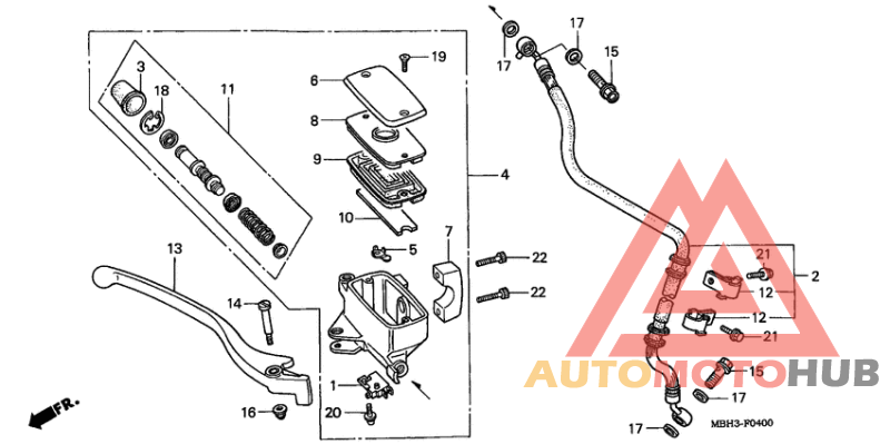 Fr. brake master cylinder