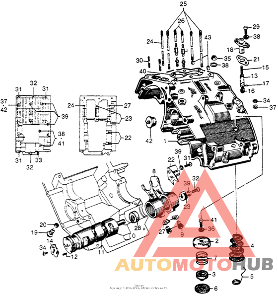 Upper crankcase + shift drum