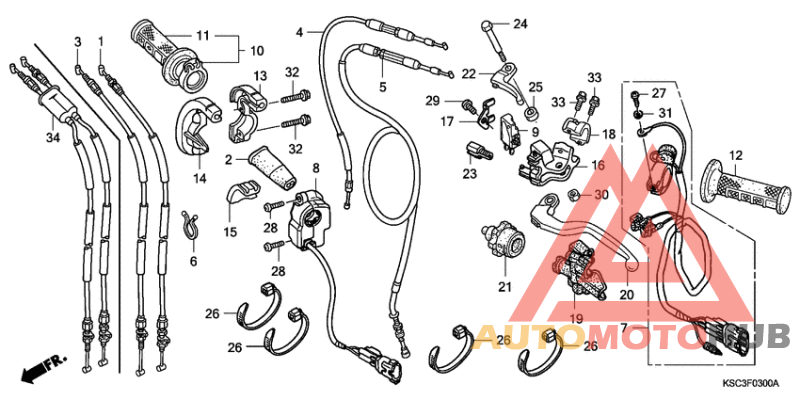 Handle lever/switch/cable