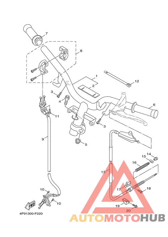 Steering handle & cable