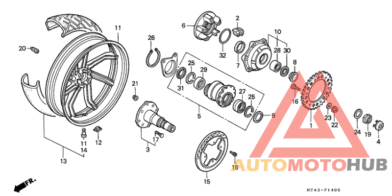 Rear wheel complete assy