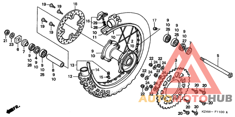 Rear wheel complete assy