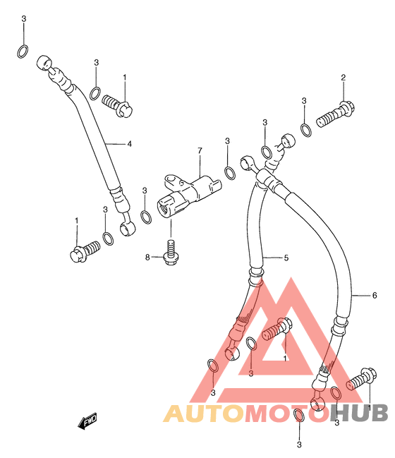 Передние тормозные трубки