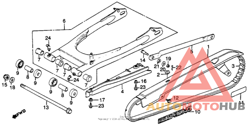Swingarm + chain case 83