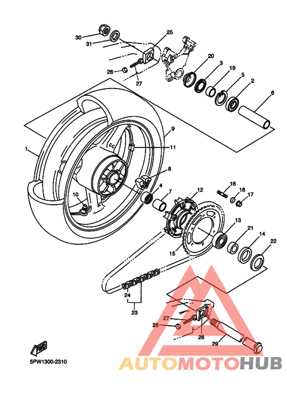 Rear wheel complete assy