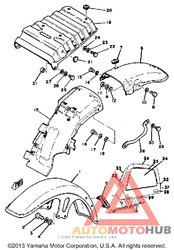 Front fender rear fender travel trunk