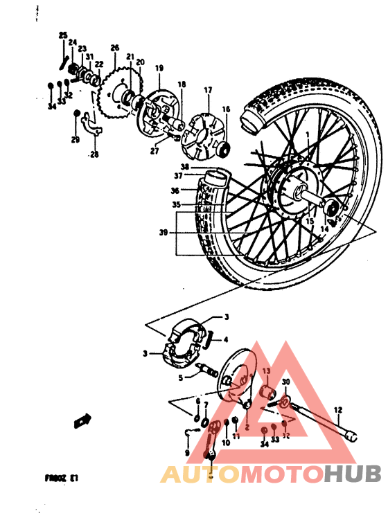 Rear wheel complete assy