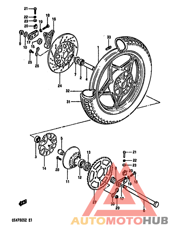 Rear wheel complete assy