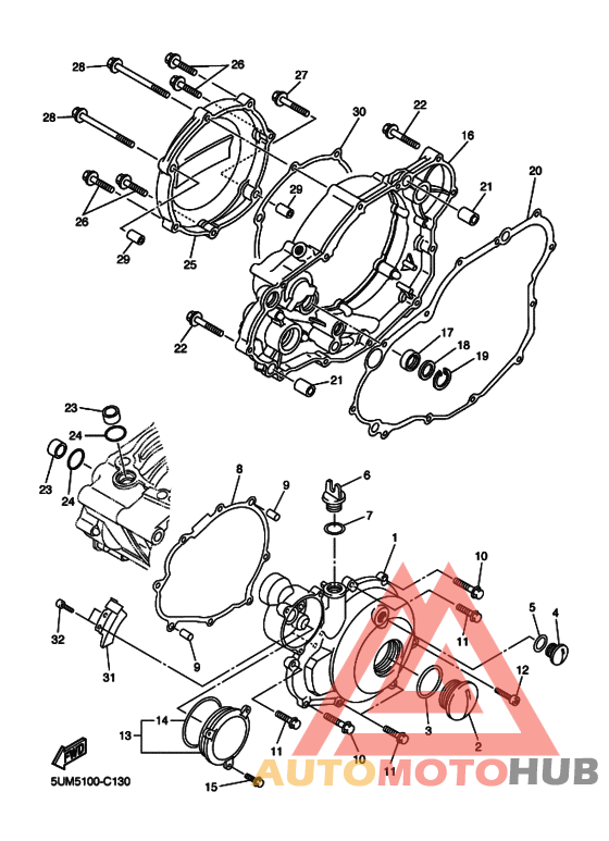 Crankcase cover ass`y  (v