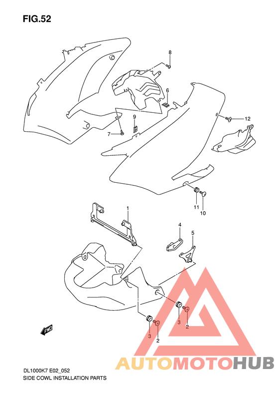 Side cowl installation parts