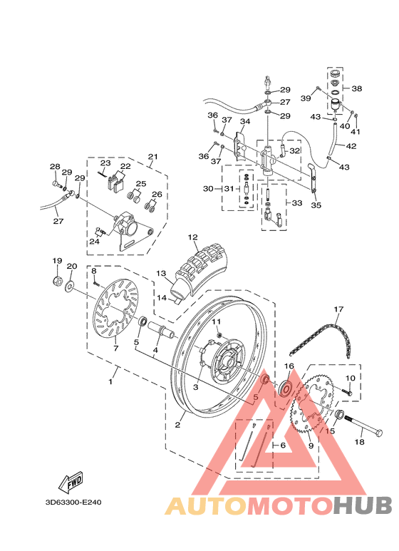 Rear wheel & brake system