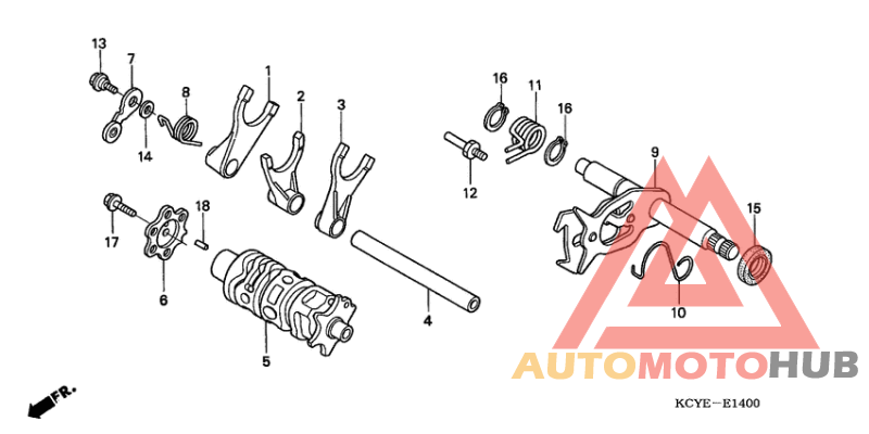 Shift drum/shift fork
