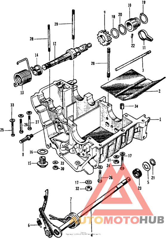 Lower crankcase + kick starter