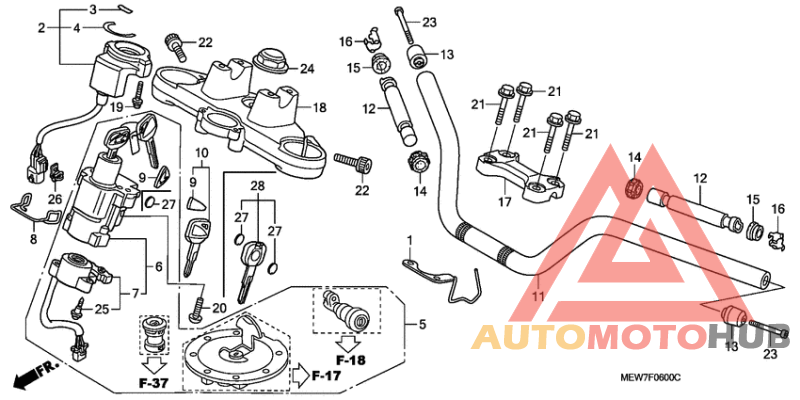 Handle pipe/top bridge