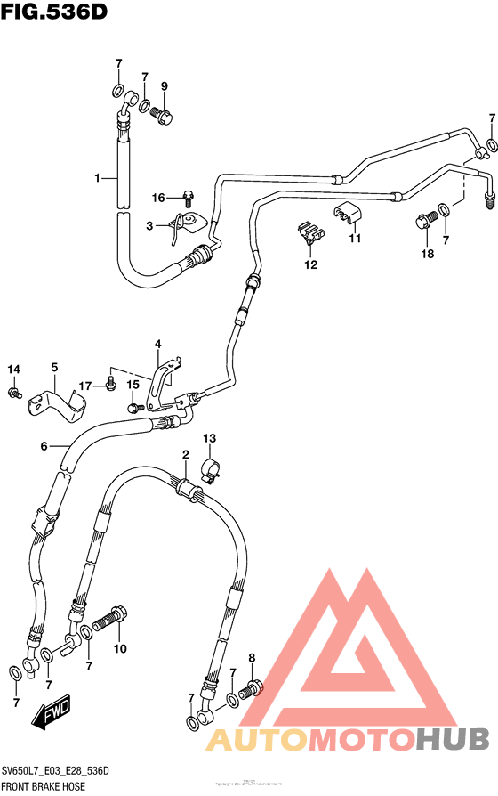 Front Brake Hose (Sv650Al7 E33)