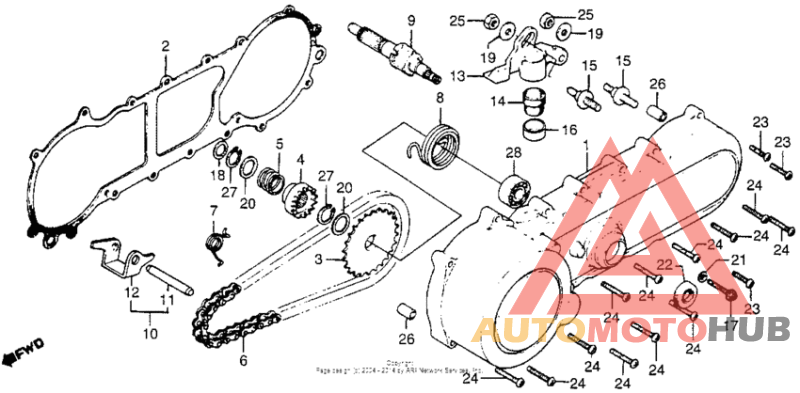 Left crankcase cover 80
